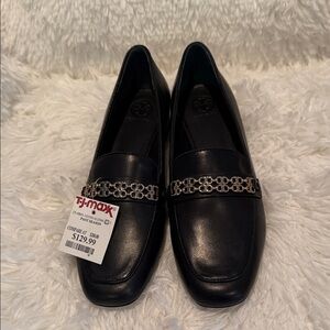Tory Burch Gemini Link Black Slip On Flats NWT Size 8.5